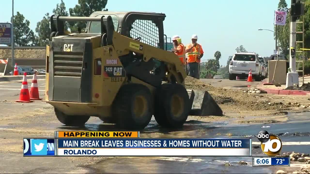 Main break leaves businesses and homes without water