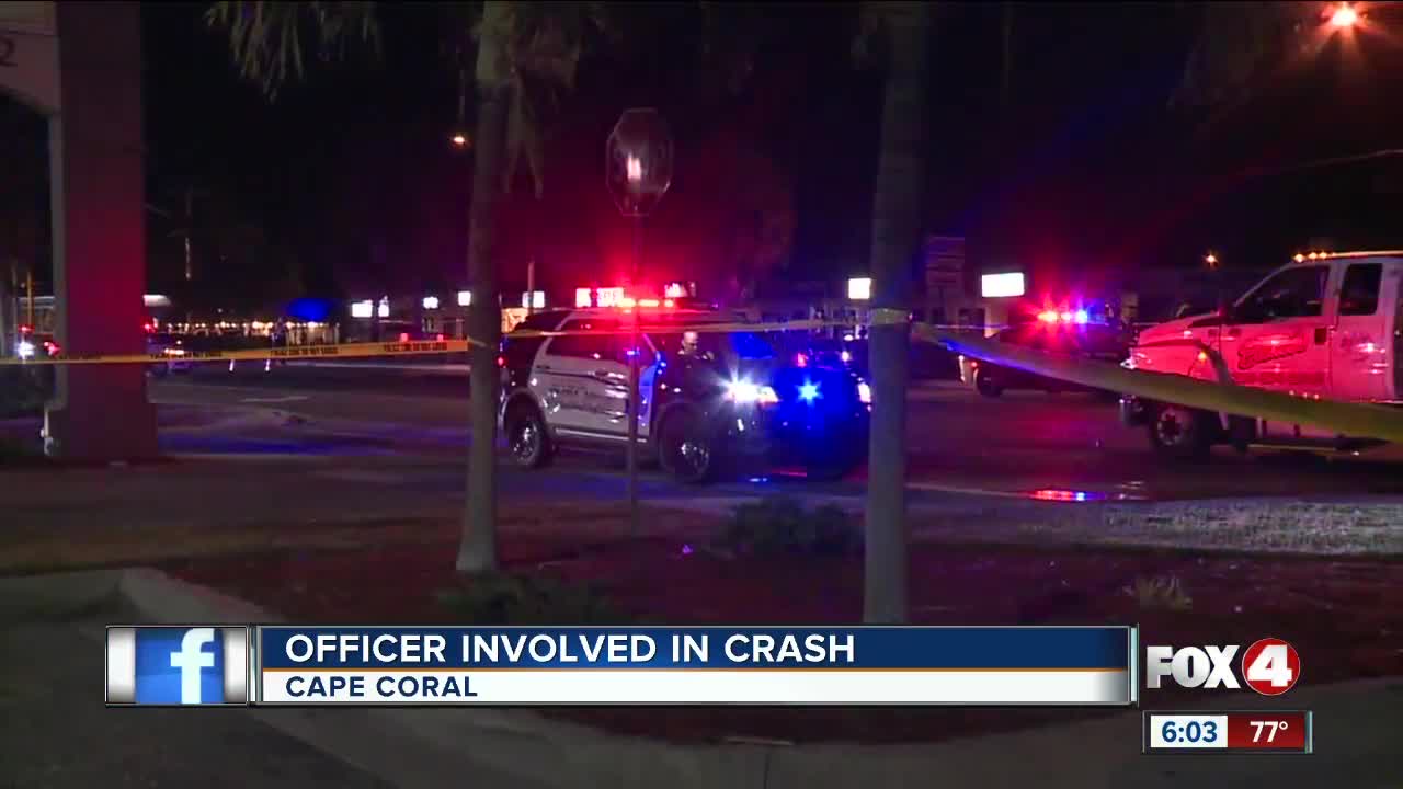 Officer involved crash on Del Prado Boulevard in Cape Coral