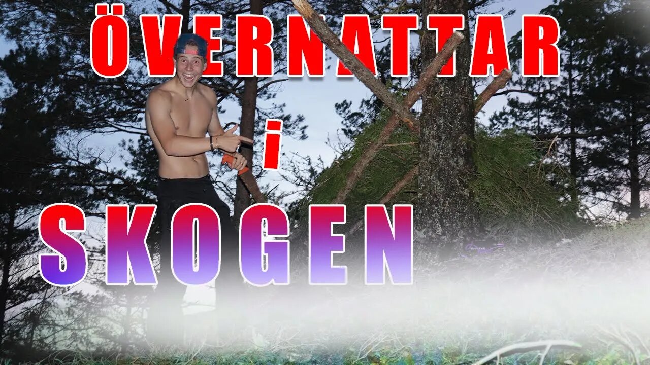 ÖVERNATTAR I SKOGEN!!! | Bygger egen hydda