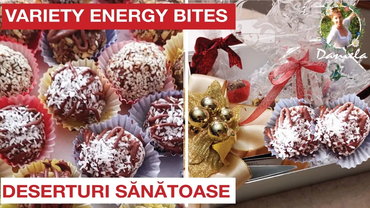 Variety Energy Bites, Vegan, No Bake, No Sugar No Eggs, No Dairy, Quick/ Bile de Energie, fără zahar