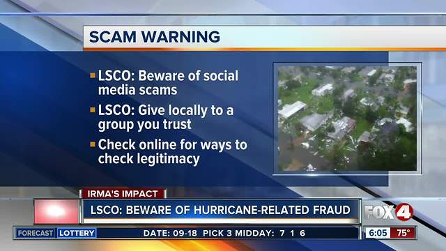 Lee County Sheriff's deputies warning against fraud in wake of Hurricane Irma