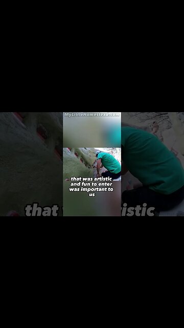 Unique Outdoor Shower in the Desert🚿 #diy #build #earthbag #desert #desertlifestyle #shorts