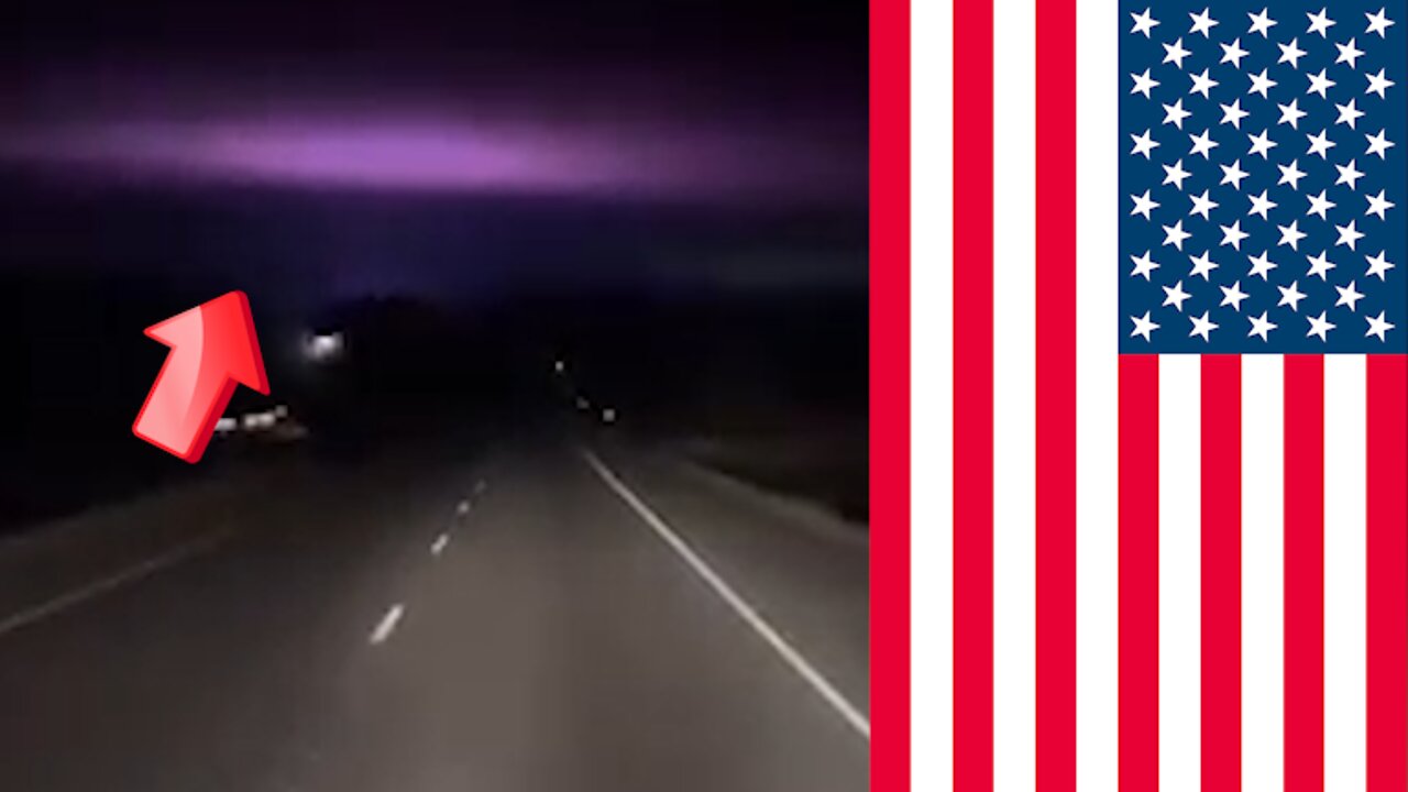 Cloudy to purple light at the end of the road [mysterious]