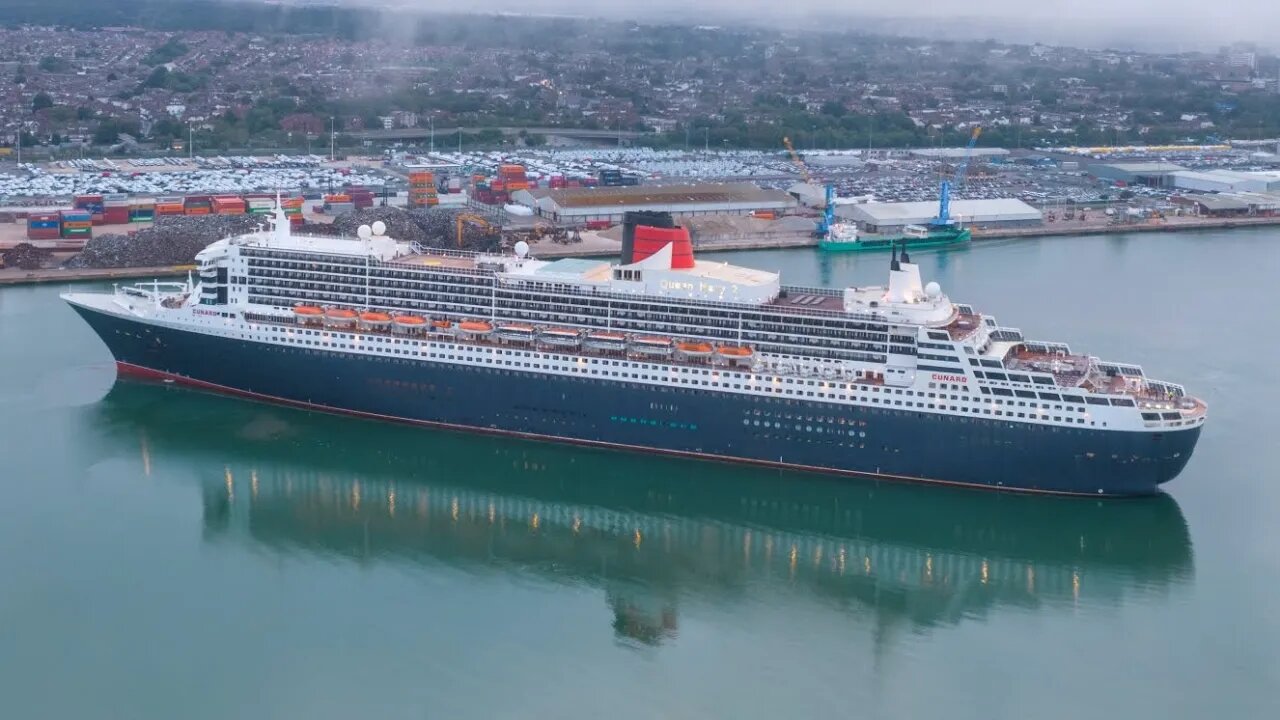 Cunard Queen Mary 2 arriving this morning 28/07/2023. New York 2 Southampton UK