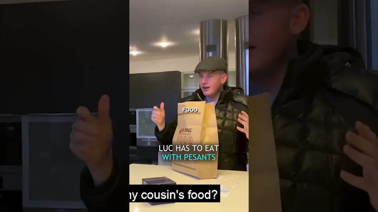 LUC HAS TO EAT WITH PESANTS