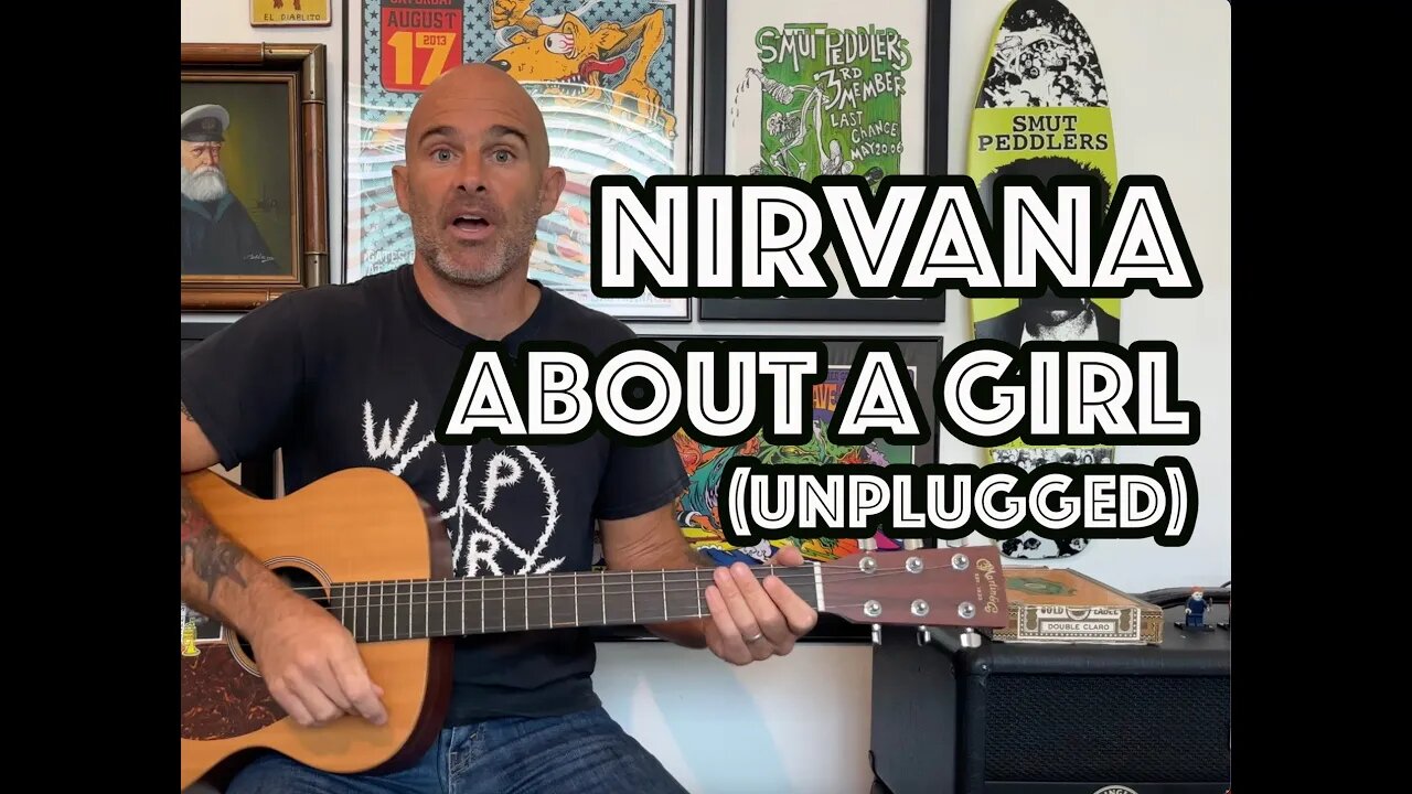 About a Girl Nirvana Acoustic Unplugged Guitar Lesson + Tutorial [WITH SOLO]