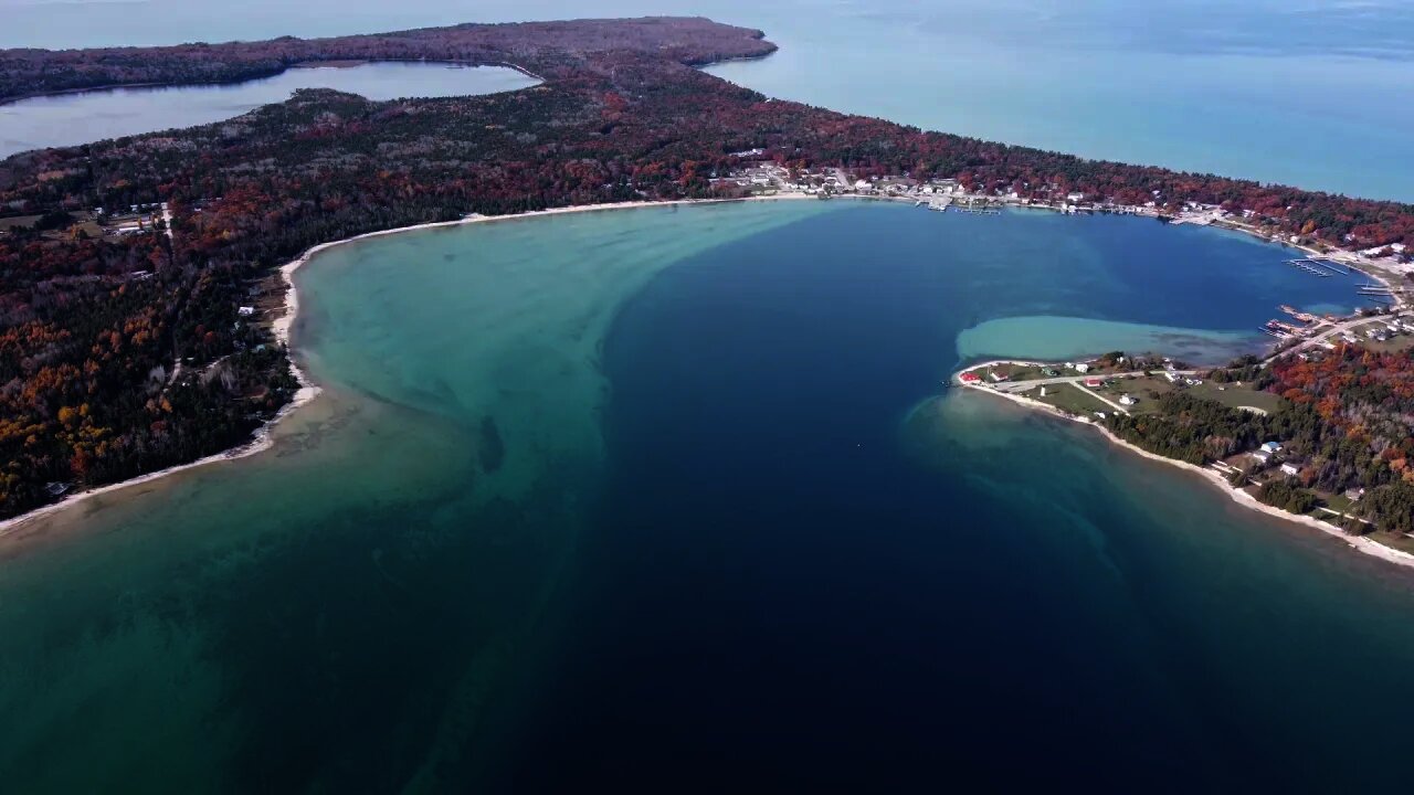 Aerial View Of Saint James Harbor, Beaver Island