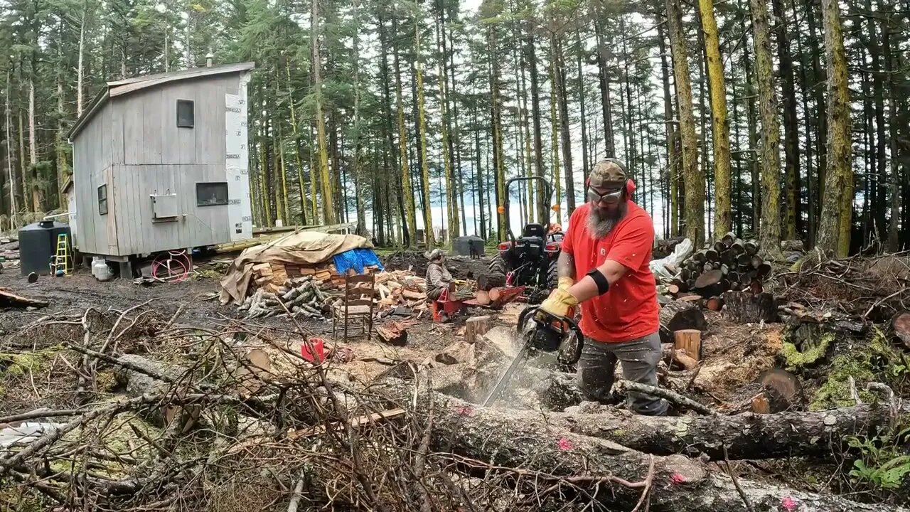 Sit back, relax and watch my wife and I split some firewood