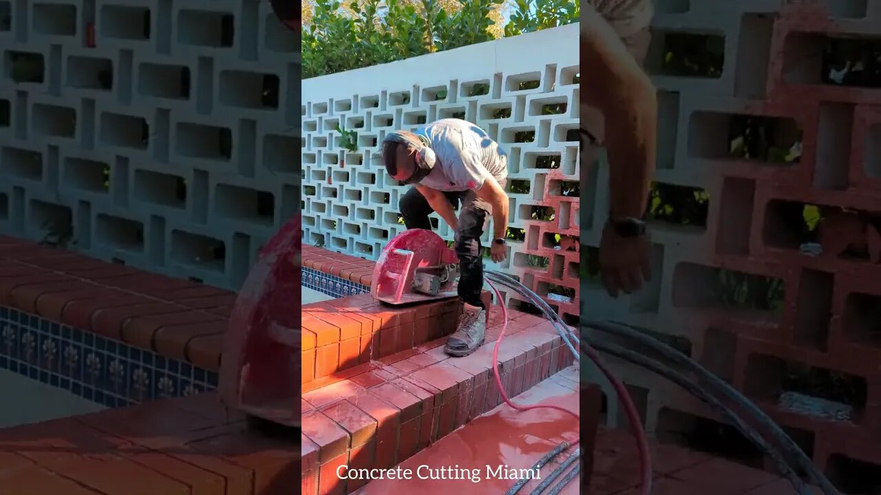 Cutting top of pool