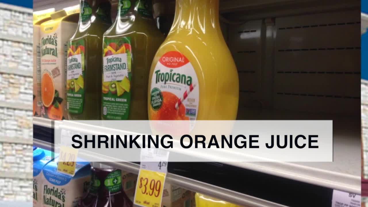 Tropicana orange juice downsizes