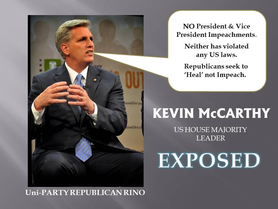 Kevin McCarthy | Uniparty Rino | Campaigning Against a #REDWAVE