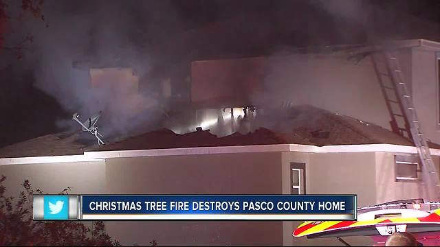 Christmas tree fire distroys home