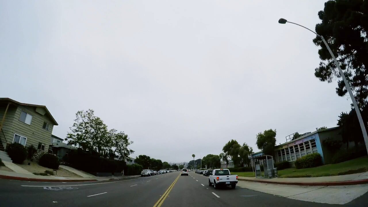 Blasian Babies DaDa Drives Friars Rd To Fanuel St Beach (1440 Time Lapse Cloudy Filter Up Angle)