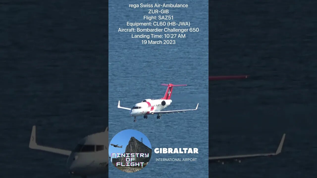 Swiss Air Ambulance Glides in for Approach to Gibraltar