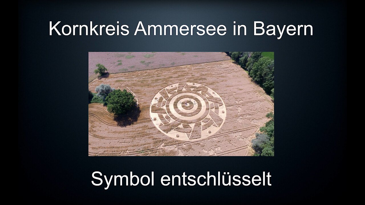 Kornkreis Deutschland 2020 Ammersee Bayern Symbol Satan stellt sich über Gott