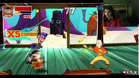 Aang The Avatar VS Chum Chum The Sidekick In A Nickelodeon Super Brawl 2 Battle With Live Commentary