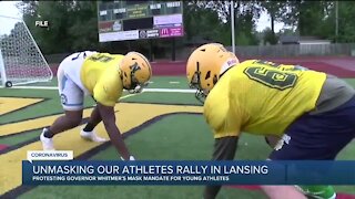 Unmasking our athletes rally in Lansing