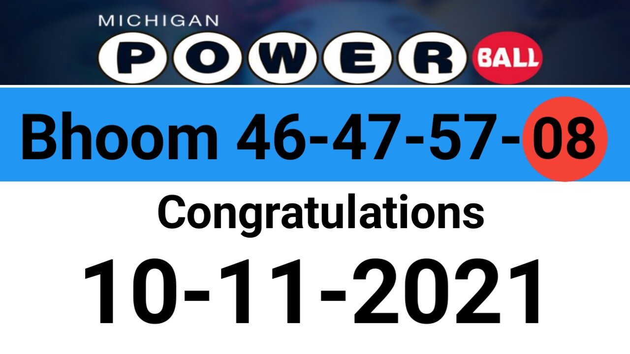 Michigan Power ball Prediction | Guess Number 10/11/2021