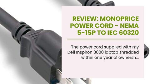 Review: Monoprice Power Cord - NEMA 5-15P to IEC 60320 C5, 18AWG, 10A1250W, 3-Prong, Black, 6f...