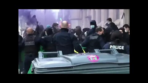 French Students Battle Troops Over Mandates With Creative Techniques