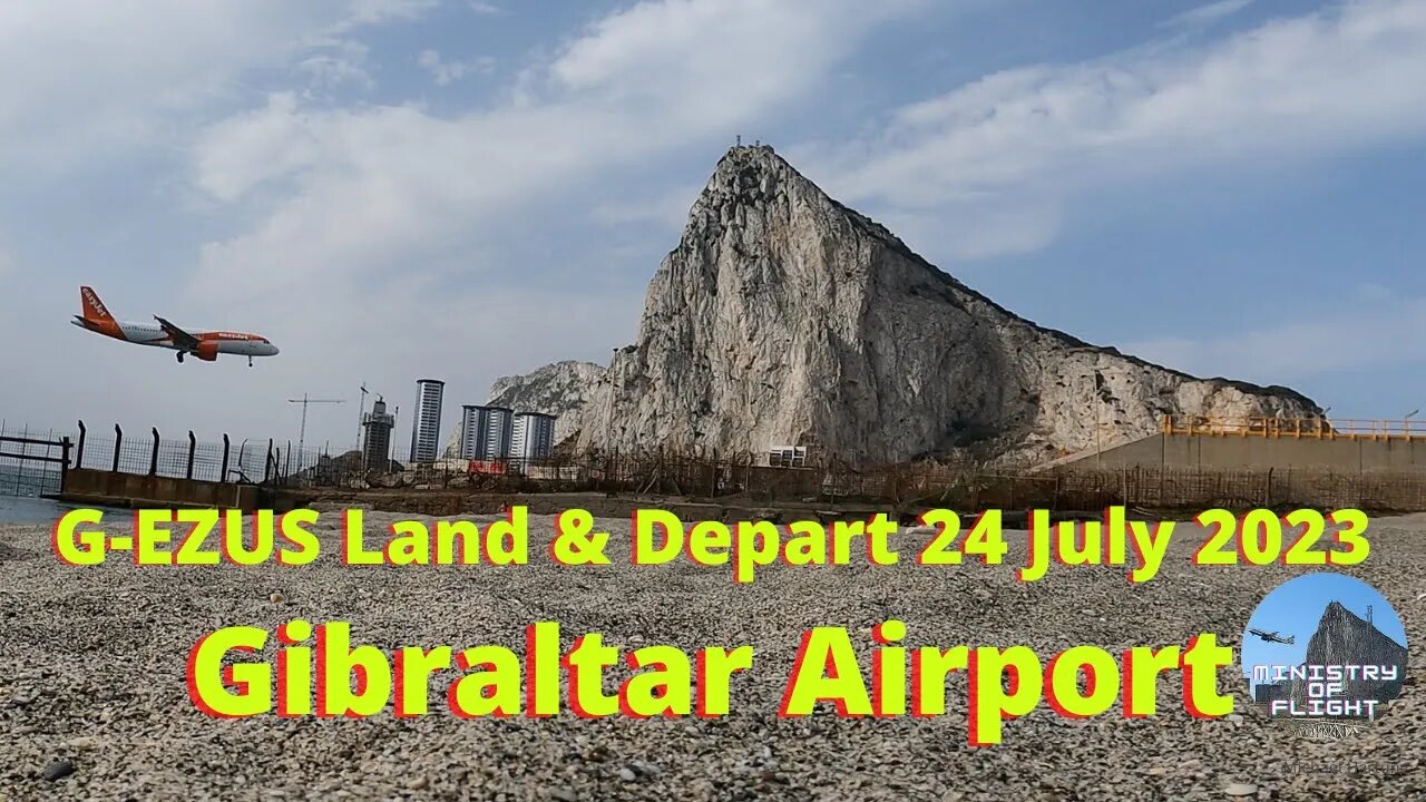 easyJet A320 G-EZUS Lands/Departs in Heavy Wind at Gibraltar Airport