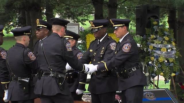 Flag folding ceremony at IMPD Deputy Chief James Waters' funeral