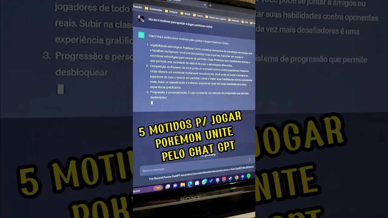 5 Motivos para jogar Pokémon Unite segundo Chat GPT! #pokemonunite #pokemon