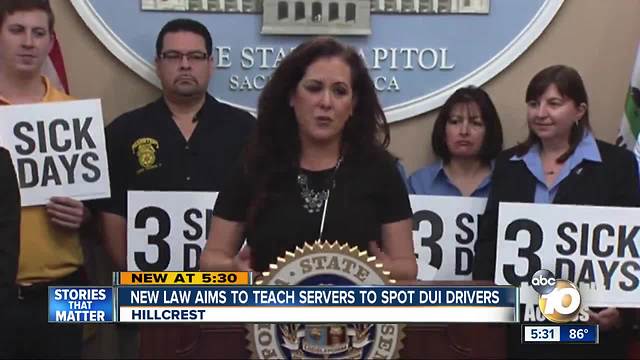 New Law Would Require Servers to Train to Spot DUI Drivers