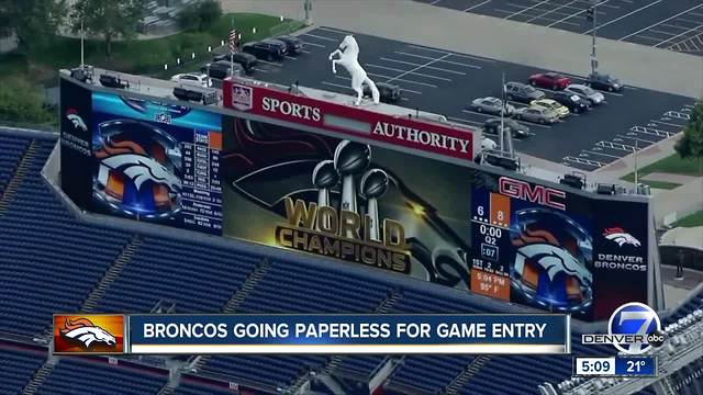 Denver Broncos do away with paper tickets for 2018 season