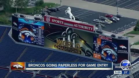 Denver Broncos do away with paper tickets for 2018 season