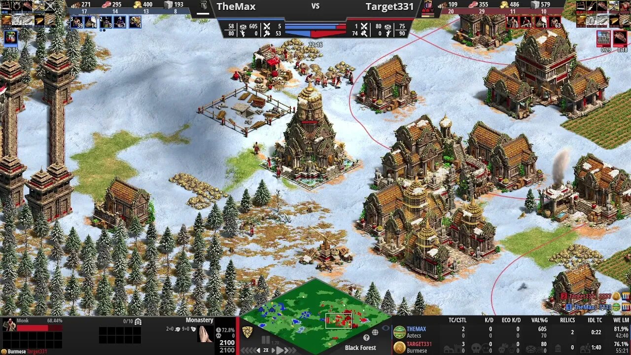 A battle in the Black Forest between TheMax and Target331: Age of Empires 2