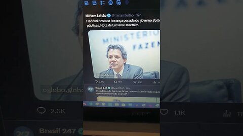 haddad destaca herança pesada do governo Bolsonaro sobre as contas públicas... + R$50 bi positivo !