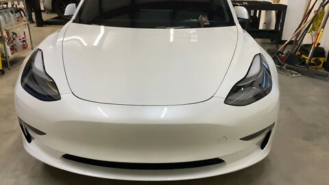 Tulsa Auto Wraps | White Glove Auto | White Tesla Model 3 - Tint