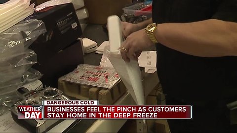 Businesses feel the pinch as customers stay home in the deep freeze