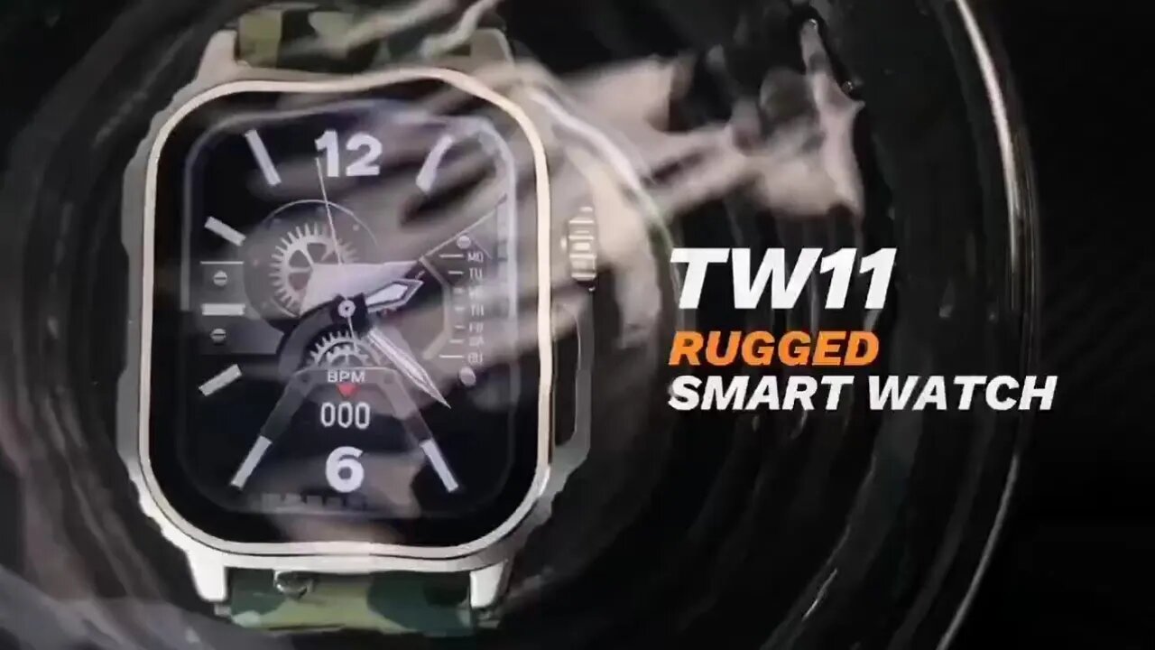 TW11 Rugged SmartWatch New 2023 Compass NFC GPS IP68 Waterproof