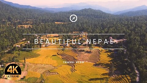 Beautiful Aerial View of NEPAL 🇳🇵 - by drone | Rice Harvest time | - 4K