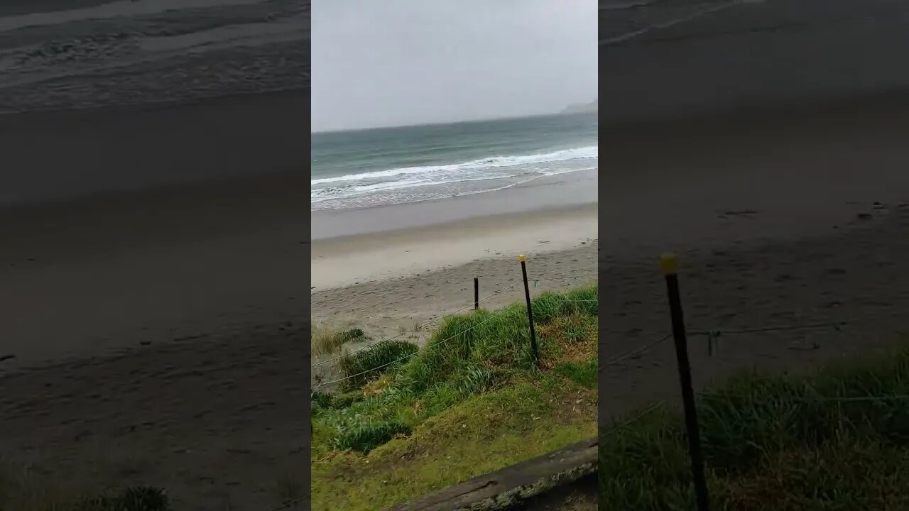 Onetangi Beach on a cold winter's day.