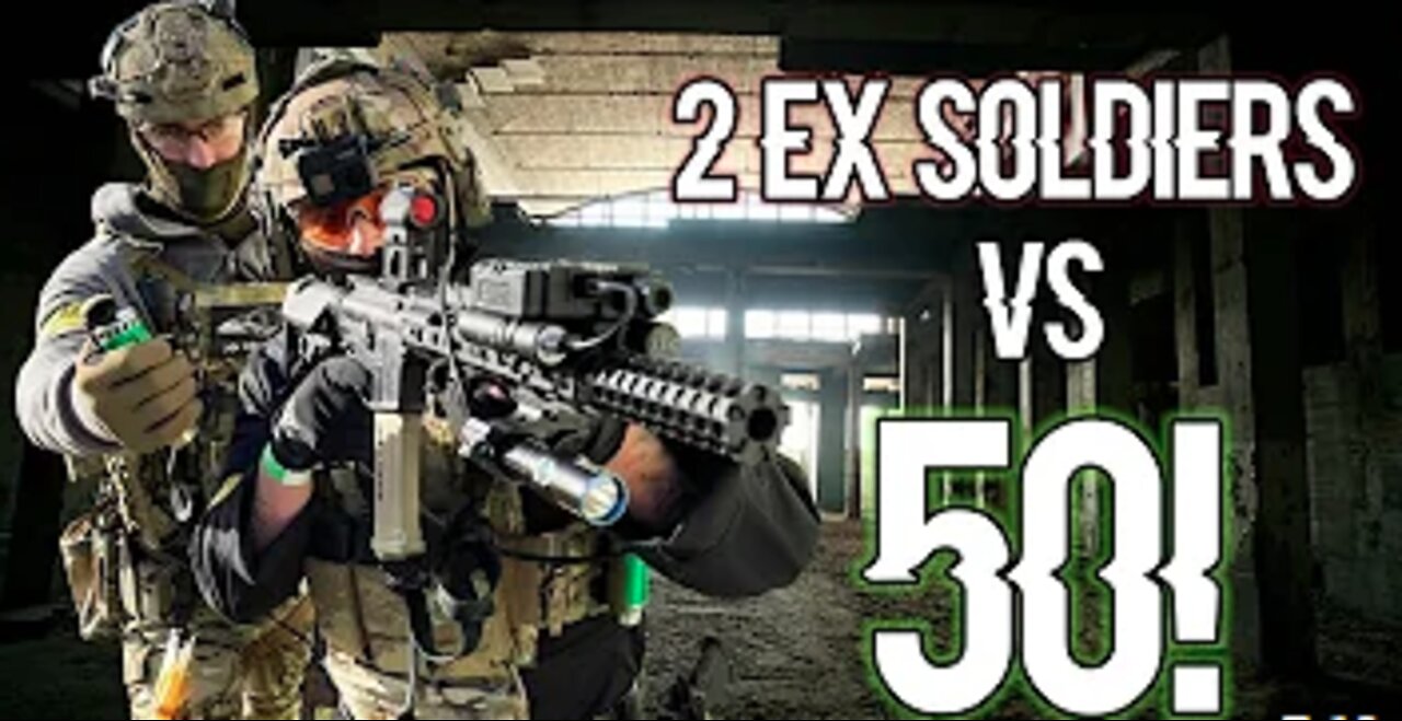 2 vs 50!!! 2 Ex-SOLDIERS Take on 50 Players in INTENSE Airsoft Match