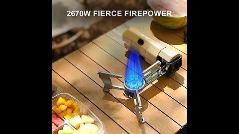 Camping Gas Stove 2670W Portable Folding Cassette Gas Burner Outdoor