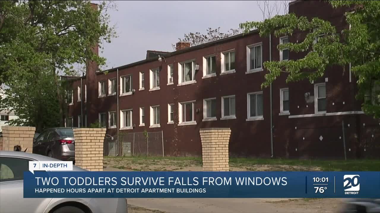 2 toddlers hospitalized after falling out of windows in separate Detroit apartment buildings