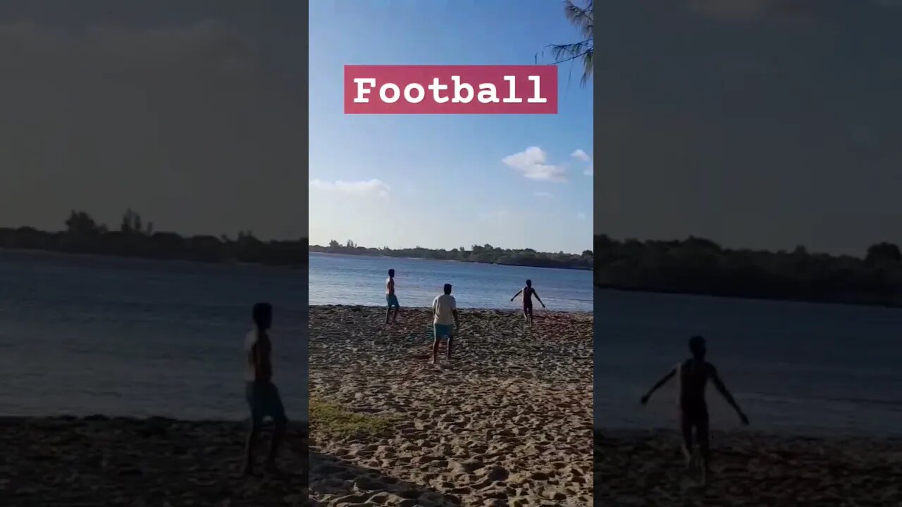 Football 🏈 at beach 🏖 #shorts #youtubeshorts #familypakmaurice