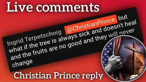 Live Comment - What if tree is always sick and doesn't heal ? christian prince explain