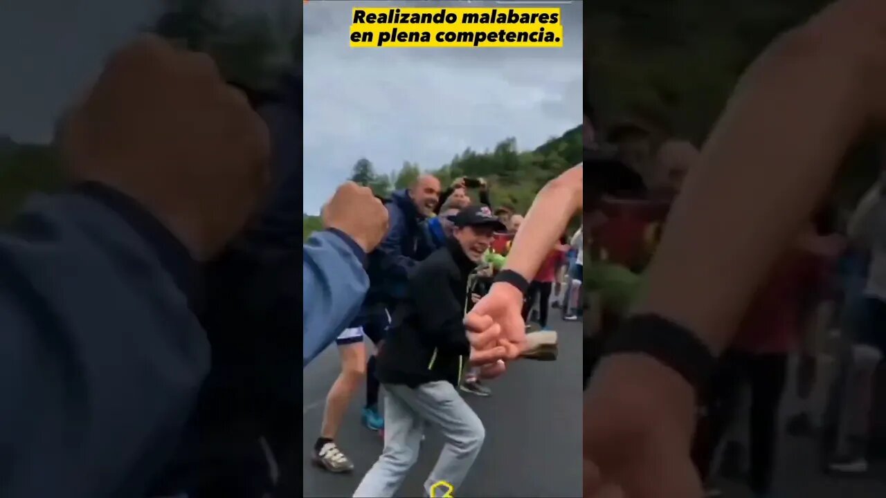 Realizando piruetas en plena competencia, es un show.