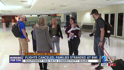 Families stranded in Baltimore after Southwest computer issues causes cancellations