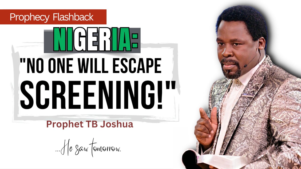 NIGERIA TODAY: The Judgement Day Is Very Close!! By TB Joshua