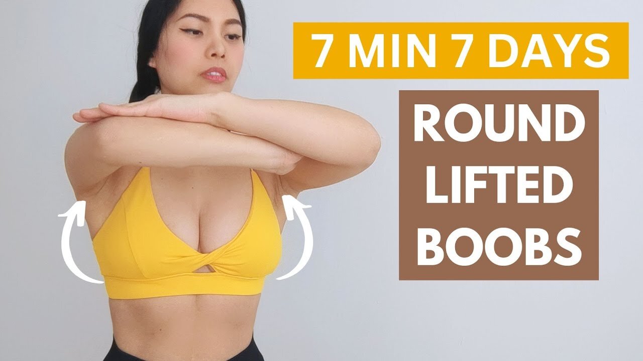 7 Day ROUND LIFTED boobs, toned & glowing skin, reduce sagging, 7 min intense workout, no push-ups