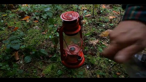 Camping alone in heavy rain and thunder -11