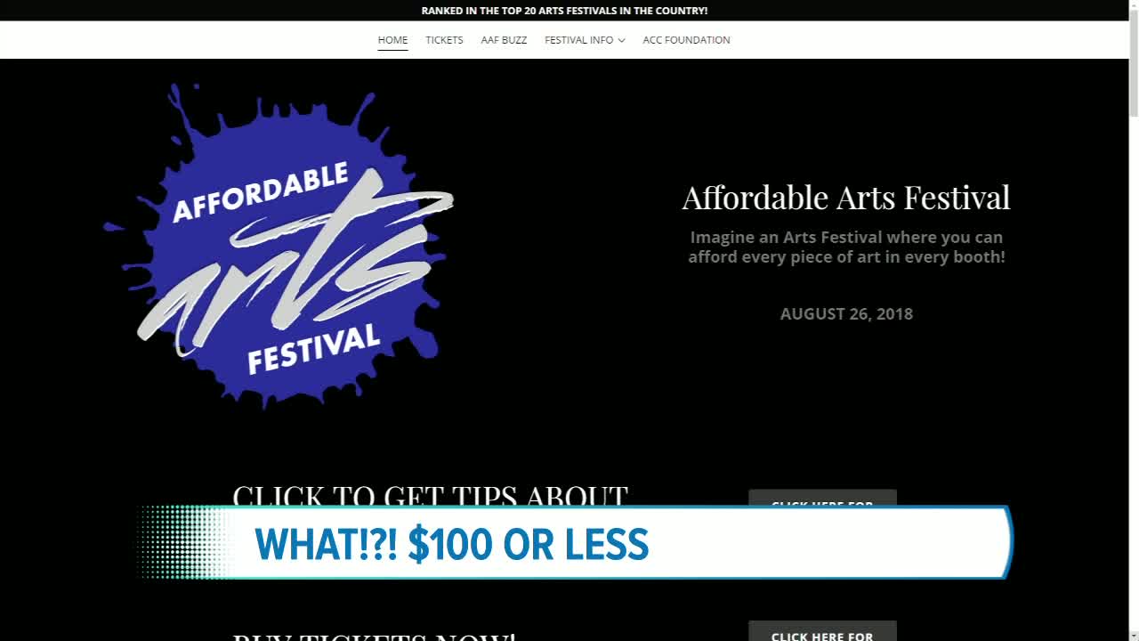 The Affordable Arts Festival will be taking place this Sunday at the Arapahoe Community College campus from 9AM - 3PM!