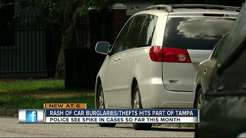 Tampa neighborhoods see spike in auto burglaries