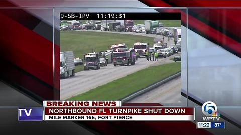 Turnpike northbound shutdown in St. Lucie County